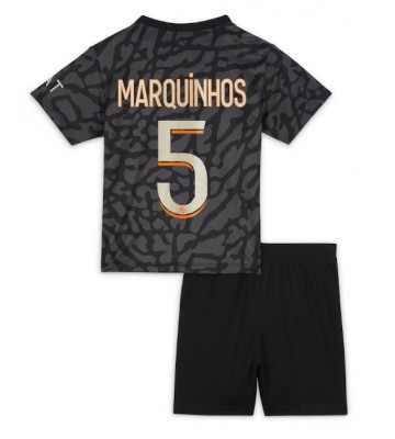 Maillot de foot Paris Saint-Germain Marquinhos #5 Troisième enfant 2023-24 Manches Courte (+ pantalon court)